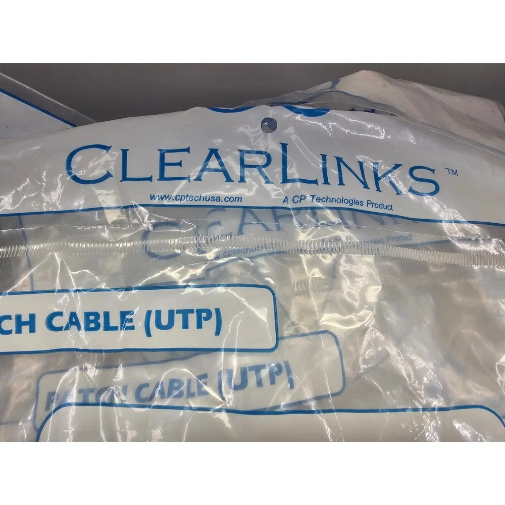ClearLinks Cat6 Patch Cable 10pc 1ft New Gigabit 550MHz Copper UTP C6-BK-01-M